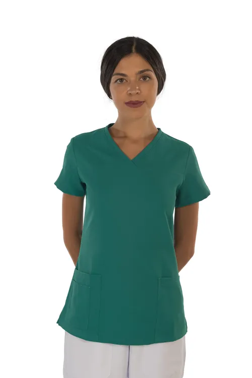 Women's short sleeve scrub (Surgical green) – medical-uniforms product available from Barmaan Dental South Africa