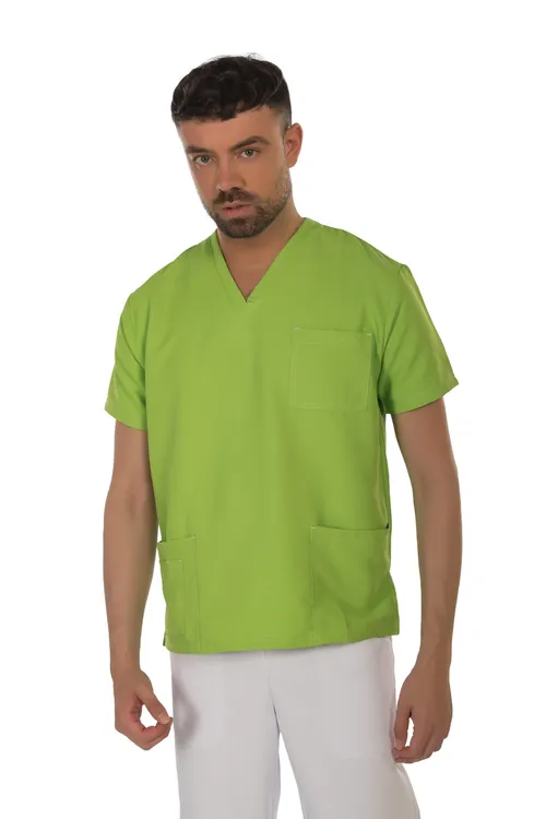 Unisex short sleeve scrub (Apple green) – medical-uniforms product available from Barmaan Dental South Africa