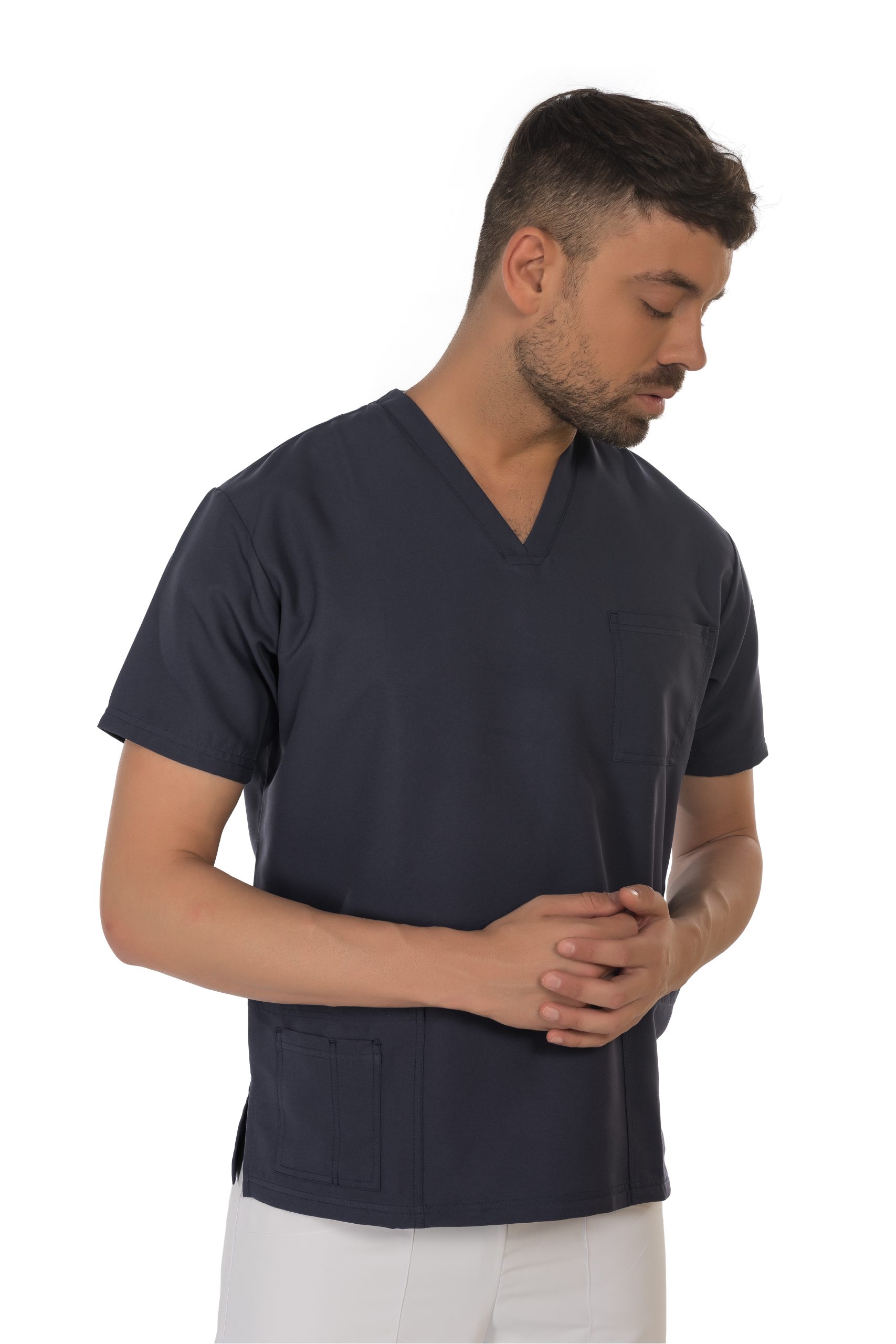 Unisex short sleeve scrub (Navy) – premium dental product from Barmaan Dental, South African distributor of Dispotech Switzerland
