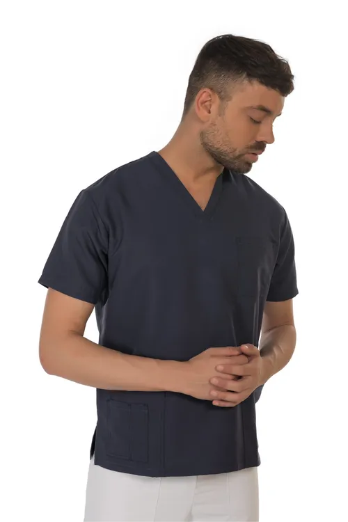 Unisex short sleeve scrub (Navy) – medical-uniforms product available from Barmaan Dental South Africa