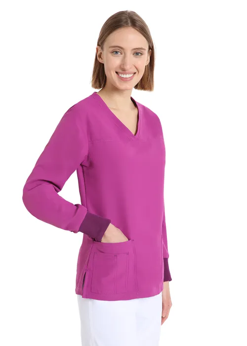 Women's long sleeve scrub(Violet) – medical-uniforms product available from Barmaan Dental South Africa
