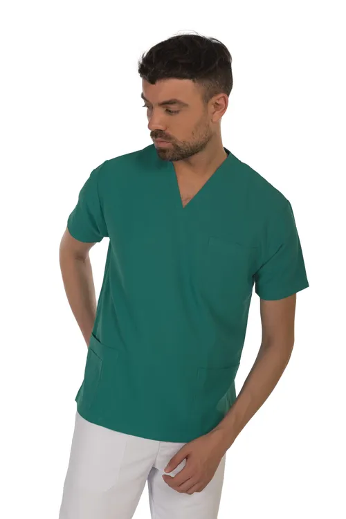 Unisex short sleeve scrub (Surgical green) – medical-uniforms product available from Barmaan Dental South Africa