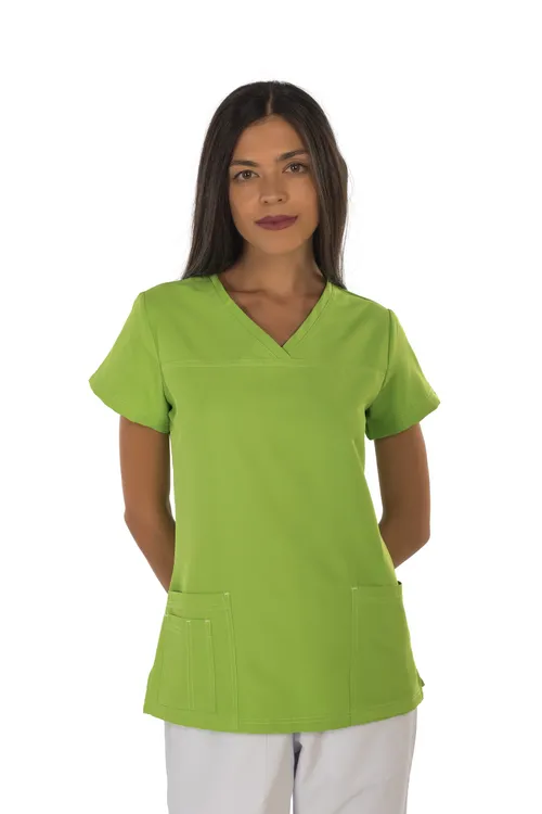 Women's short sleeve scrub (Apple green) – medical-uniforms product available from Barmaan Dental South Africa