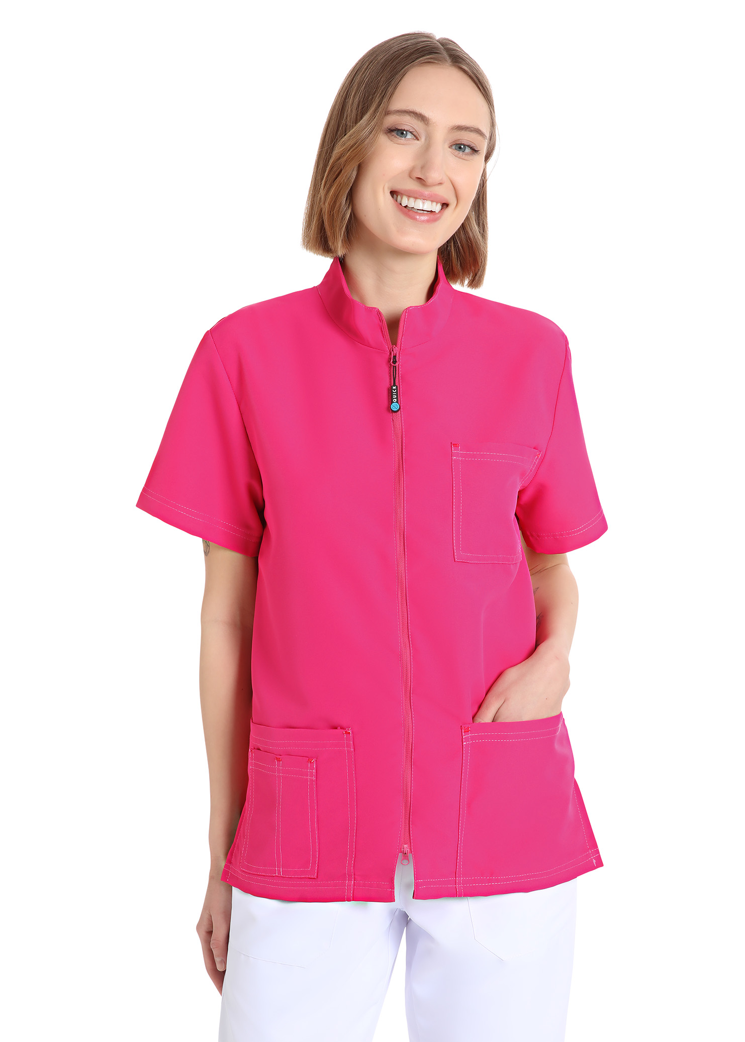 Unisex scrub top with zip (Pink) – premium dental product from Barmaan Dental, South African distributor of Dispotech Switzerland