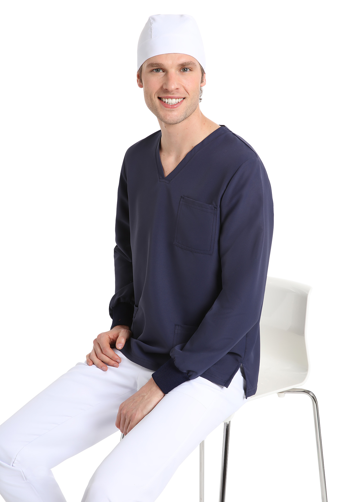 Unisex long sleeve scrub(Navy) – premium dental product from Barmaan Dental, South African distributor of Dispotech Switzerland