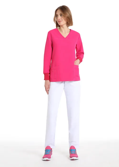 Women's long sleeve scrub(Pink) – medical-uniforms product available from Barmaan Dental South Africa