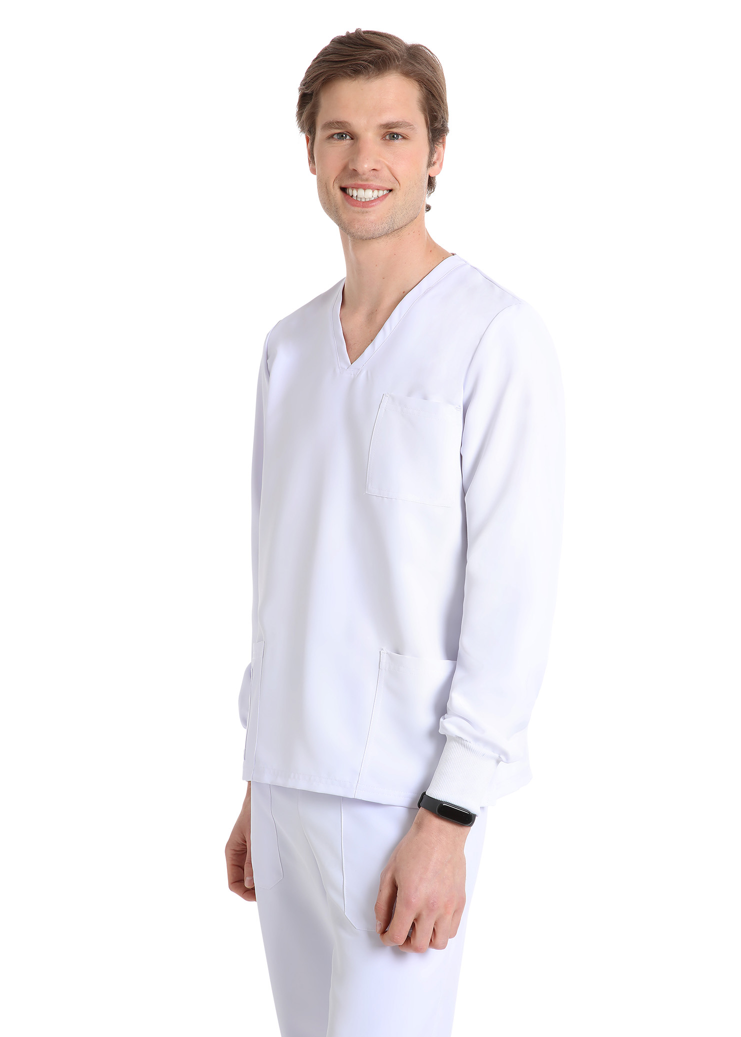 Unisex long sleeve scrub(White) – premium dental product from Barmaan Dental, South African distributor of Dispotech Switzerland
