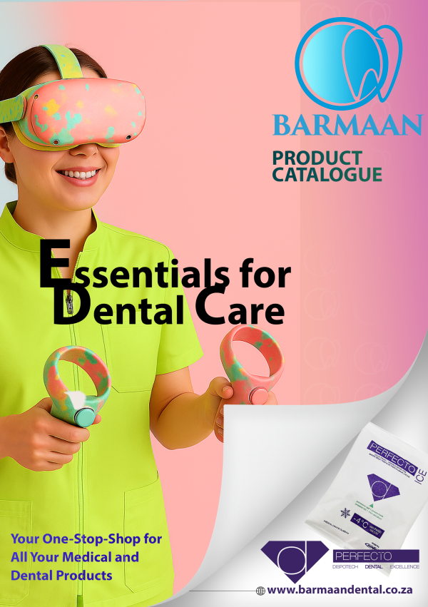 Cover of the Barmaan Dental product catalogue – Essentials for Dental Care, disposable dental and medical supplies